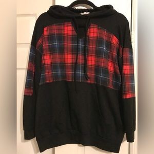 Ladies Light Weight Plaid Hoodie